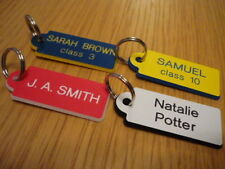QUALITY ENGRAVED MINI NAME TAGS - set of 4 - School Bags, Book PE Bag, Lunch Box