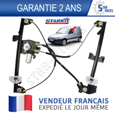 LEVE VITRE AVANT GAUCHE + MOTEUR CITROEN BERLINGO PEUGEOT PARTNER 96-08 - Immagine 1 di 4