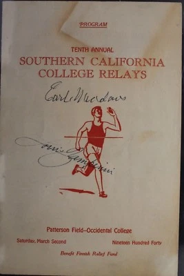 Louis Zamperini (d.14) Unbroken Autographed Signed 1940 Southern Cal Program JSA - Image 1 of 4