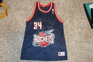 Hakeem Olajuwon Houston Rockets 90’s Champion #34 Jersey Size 48 Mint! - Picture 1 of 6