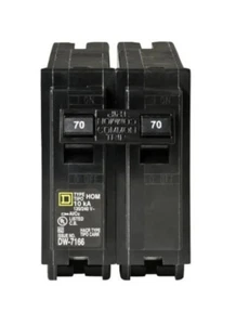 HOM270 Square D 70-Amp Circuit Breakers 120/240V Double Pole Standard Trip - Picture 1 of 3