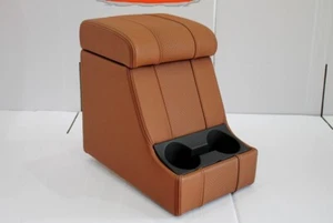 Reposabrazos de cuero tostado alto cubículo caja se adapta a Land Rover Defender 90/110 - Imagen 1 de 6