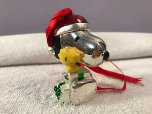 Christmas ornament Lenox silverplate Snoopy & woodstock santa hat CH5191 - Picture 1 of 6