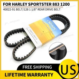 40022-91 128T 1 1/8IN REAR DRIVE BELT FOR 91-03 HARLEY SPORTSTER 883 HUGGER 1200 - Picture 1 of 7