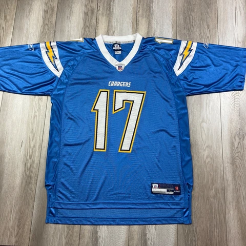 Reebok San Diego Chargers Jersey Mens Large Blue White Philip Rivers Bolts Men * Cover