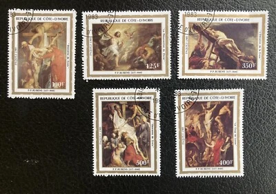 Ivory Coast: SC #674-678, Rubens paintings comp. set of 5, 1983. Lot #03-021902 - Image 1 of 4