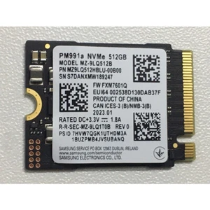 SAMSUNG PM991a 512GB SSD M.2 2230 NVMe PCIe For Surface Laptop Steam Deck PC CFe - Picture 1 of 7