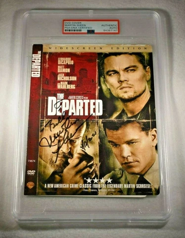 Rare MARTIN SHEEN Signed THE DEPARTED DVD Cover-DiCaprio-Damon-Nicholson-PSA Cover