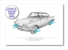 Ford Consul Capri hand-drawn A5 personalised print