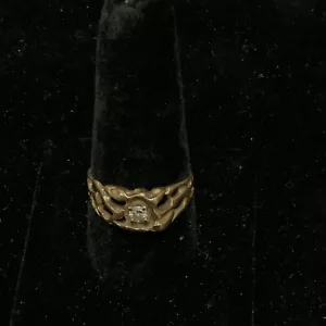 Anello pepita in oro 10 kt con diamante #108045-1 MGC - Foto 1 di 5