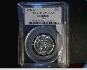 2002-S US Louisiana Silver State, Washington Quarter, PF69 DCAM (US-226) - Bild 1 von 2