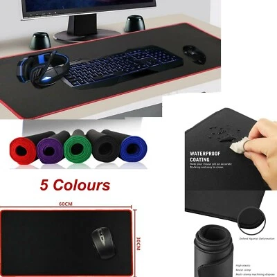 60CM x 30CM EXTRA LARGE XL GAMING MOUSE PAD MAT FOR PC MACBOOK LAPTOP ANTI-SLIP - Image 1 of 4