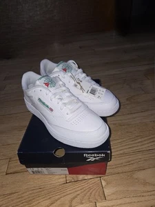 NEW in Box Reebok Club C 85 White Green Mens Size 7 1/2 Tennis Shoes #AR0456 - Picture 1 of 12