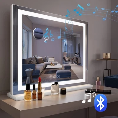 OYAJIA LED Schminkspiegel mit Beleuchtung Kosmetikspiegel Bluetooth Touch USB Dimmbar