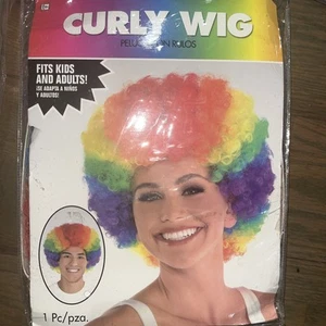 NEW IN PACKAGE CURLY RAINBOW PRIDE WIG UNISEX - Picture 1 of 3
