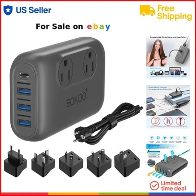 230W Voltage Converter International Travel Adapter 110V for  UK AU India - Image 1 of 4