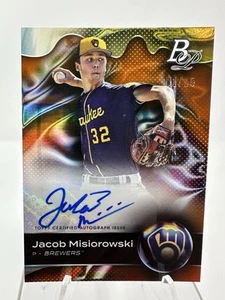 Jacob Misiorowski 2023 Bowman Platinum Auto Orange Ref Brewers /25 1st Print! - Bild 1 von 10