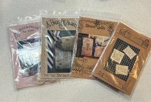4 Uncut Primitive Craft Patterns: Bits&pieces/Memes Quilts/Piece Of Heaven, Etc - Picture 1 of 5
