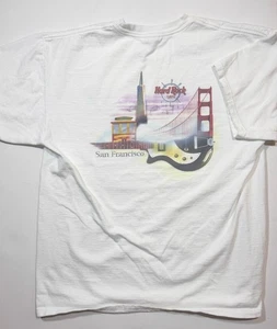 Vintage Hard Rock Cafe T Shirt Mens Large White San Francisco - Picture 1 of 10