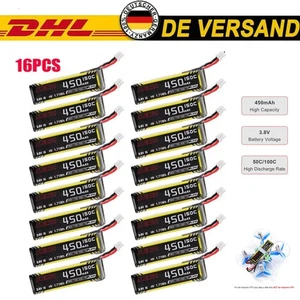 16StK 450mAh 1S HV 3,8 V LiPo Akku 150C JST-PH 2.0 PowerWhoop mCPX Stecker Auto - Bild 1 von 8