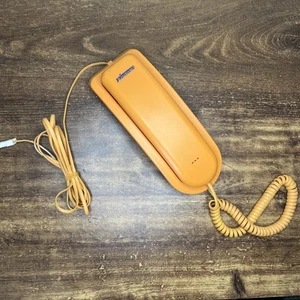 Pomarańczowy telefon Binatone Slimline model 2503 - retro telefon wiszący na ścianie - Zdjęcie 1 z 5