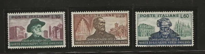 Italy Scott #594-#596 mint lightly hinged 1951 Giuseppe Verdi Anniv. set og f/vf - Image 1 of 2