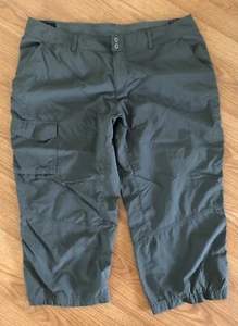 Womens Columbia Omni-shield Advanced Repellency Crop Capris Nylon Green 16 21L - Picture 1 of 7