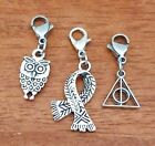 3 Harry Potter Clip On Charms Scarf + Owl + Deathly Hallows - Fantasy Unisex