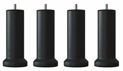  4 Pieds de Lit, Sommier Tapissier en Acier Finition Noir Mat 15 cm avec Socle - Photo 1/4