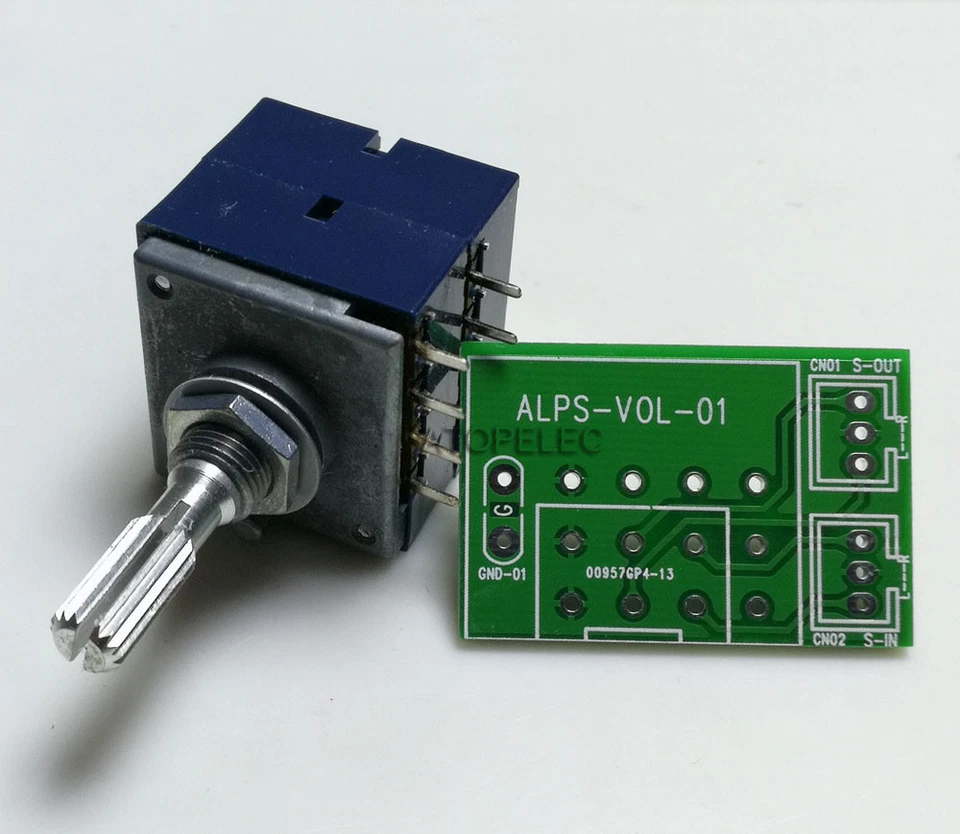 Japan ALPS RK27 Dual-Unit 8pin Loudness LOG Stereo Volume Potentiometer + PCB - Image 1 of 1