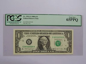 1988A $1 Binary & Radar Note PCGS 65 PPQ 66566566 - Picture 1 of 2