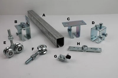 METALLWAREN-ONLINE Hängetor 42x54mm - Hängetür Schiebetor Rolle Laufschiene Halter Halle Tor Tür