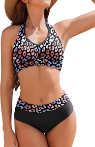  2025 Bikini Set for Women High Waisted 2 Piece Bathing Suit Tummy Control S-2XL - Picture 1 of 22