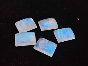 Natural Rainbow Moonstone Long Rectangle Cabochon 5x10mm To 8x16mm Gemstone