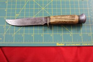 Vintage Anton Wingen Jr Solingen Germany Stag Handle Hunting Knife - No Sheath