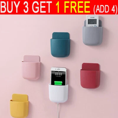 Wall Mounted Smart TV Remote Control Holder Home Office Organiser Storage Case - Image 1 of 4