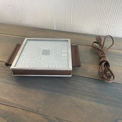 Calentador de alimentos automático de vidrio de teca MCM Salton Cosmopolitan H-100 de colección (O7) Foto 1 de 4