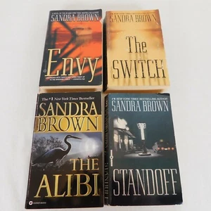 Lot of 4 Sandra Brown PB Novels Alibi 2000 Envy 2002 Standoff 2001 Switch 2001 - Imagen 1 de 12
