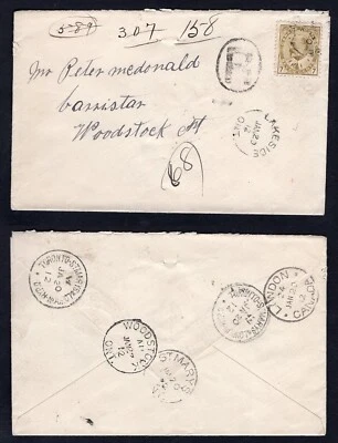 Canada LAKESIDE Ont Oxford 1912 Registered Cover to Woodstock. 7c Single KEVII - Image 1 of 3