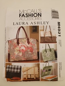 Uncut McCall M4531 Pattern Business Laptop Messenger Bag Purse Tote Laura Ashley - Picture 1 of 2