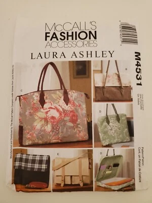 Uncut McCall M4531 Pattern Business Laptop Messenger Bag Purse Tote Laura Ashley - Image 1 of 2