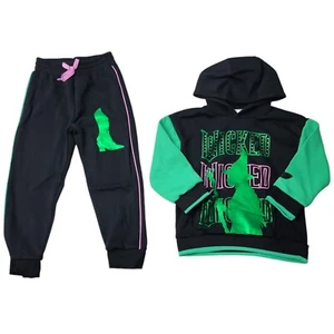 NWT Character Girls 2-Piece Hoodie & Jogger Fleece Set Black/Green XS 4/5 - Picture 1 of 2