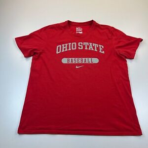 Nike Ohio State Buckeyes Baseball Shirt Adult Extra Large XL Red Crew Neck NCAA