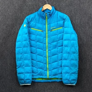 Marmot Safire 650 Goose Down Full Zip Quilted Puffer Jacket Sea Breeze Womens L - Picture 1 of 24