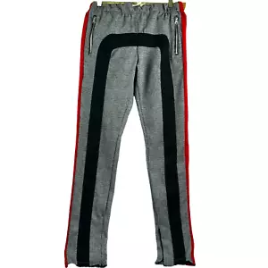 EPTM Pants Jogger Men Sz Small Plaid Zip Ankles Red Streetwear Style #8817 Track - Picture 1 of 8