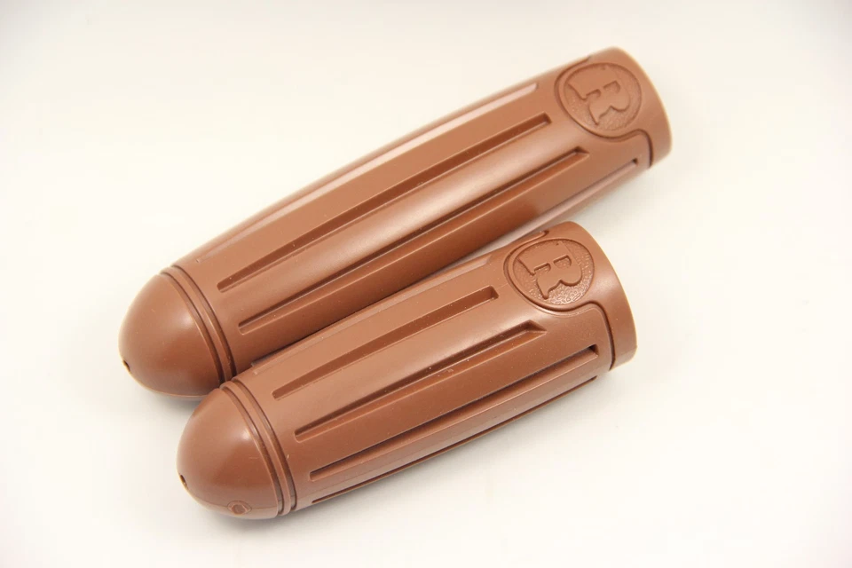 Vintage Bicycle Bike Long/Short Handlebar Grips Rubber Brown - Image 1 of 2