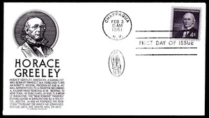 1177 4c Horace Greeley FDC Anderson sello negro 3 de febrero de 1961 - Imagen 1 de 1