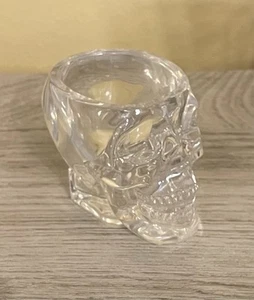 Crystal Vodka Head Skull Ghost Shot Glass 2oz Spooky Halloween Bar - Picture 1 of 7