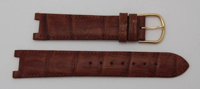Tissot VINTAGE Genuine Alligator Grain Leather Brown Watch Band Strap 18mm - Image 1 of 3