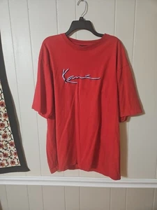 Vintage Karl Kani Jeans T-Shirt Rot Street Urban Hip Hop XXL Y2K - Bild 1 von 6